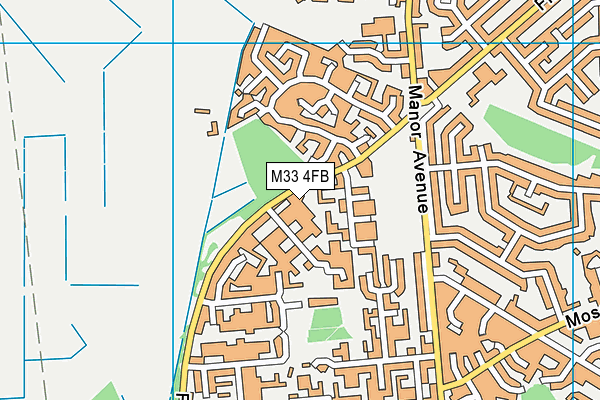 M33 4FB map - OS VectorMap District (Ordnance Survey)