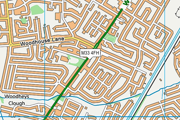 M33 4FH map - OS VectorMap District (Ordnance Survey)