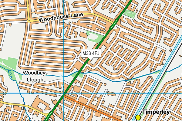 M33 4FJ map - OS VectorMap District (Ordnance Survey)