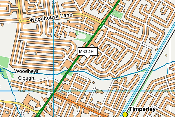 M33 4FL map - OS VectorMap District (Ordnance Survey)