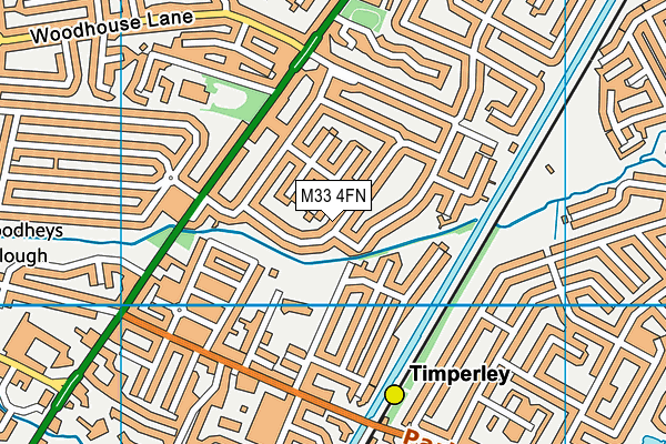 M33 4FN map - OS VectorMap District (Ordnance Survey)