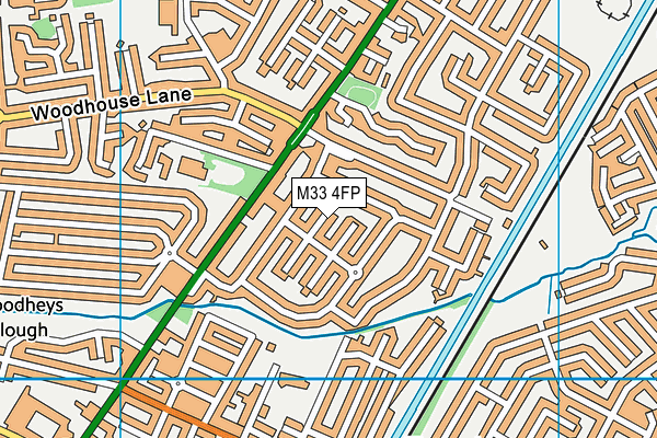 M33 4FP map - OS VectorMap District (Ordnance Survey)