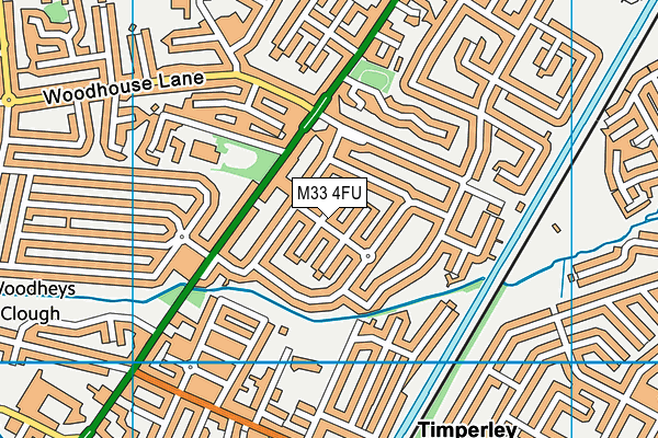 M33 4FU map - OS VectorMap District (Ordnance Survey)