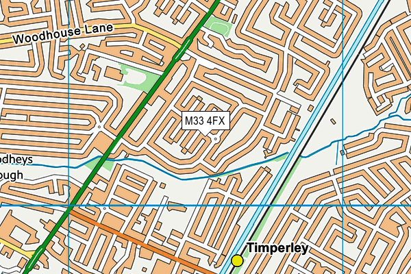 M33 4FX map - OS VectorMap District (Ordnance Survey)