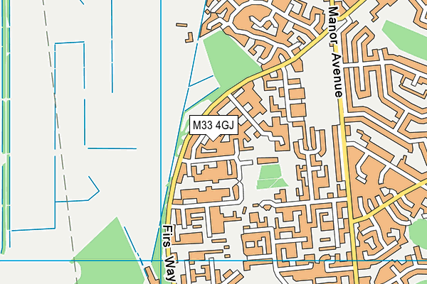 M33 4GJ map - OS VectorMap District (Ordnance Survey)