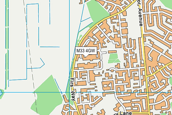 M33 4GW map - OS VectorMap District (Ordnance Survey)