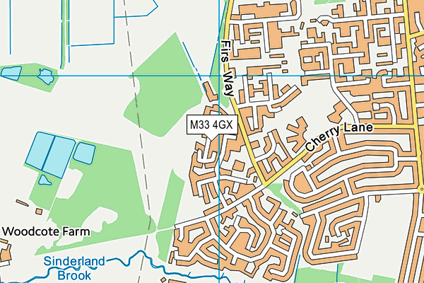 M33 4GX map - OS VectorMap District (Ordnance Survey)