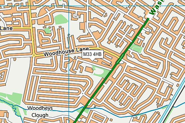 M33 4HB map - OS VectorMap District (Ordnance Survey)