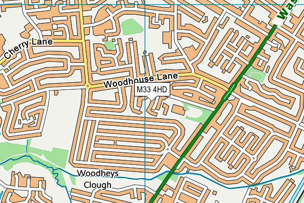 M33 4HD map - OS VectorMap District (Ordnance Survey)