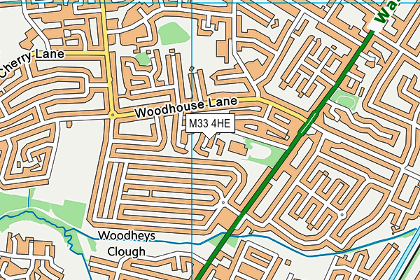 Tyntesfield Primary School map (M33 4HE) - OS VectorMap District (Ordnance Survey)
