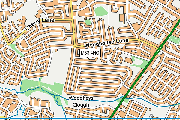 M33 4HG map - OS VectorMap District (Ordnance Survey)