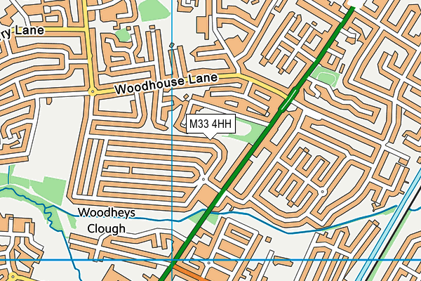 M33 4HH map - OS VectorMap District (Ordnance Survey)