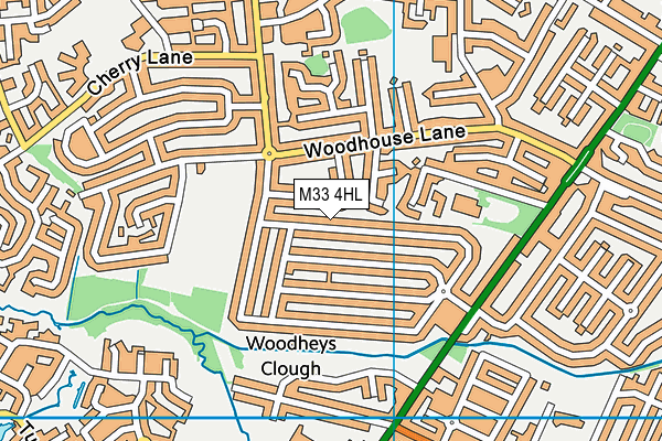 M33 4HL map - OS VectorMap District (Ordnance Survey)