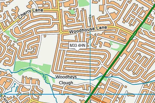 M33 4HN map - OS VectorMap District (Ordnance Survey)