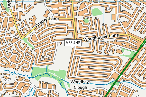 M33 4HP map - OS VectorMap District (Ordnance Survey)