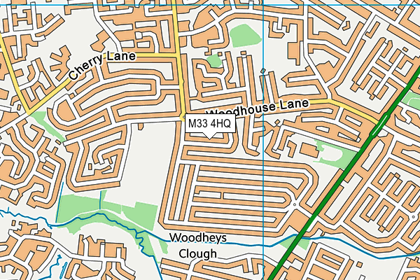 M33 4HQ map - OS VectorMap District (Ordnance Survey)