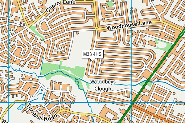 M33 4HS map - OS VectorMap District (Ordnance Survey)