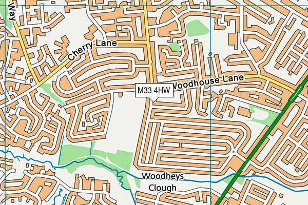 M33 4HW map - OS VectorMap District (Ordnance Survey)