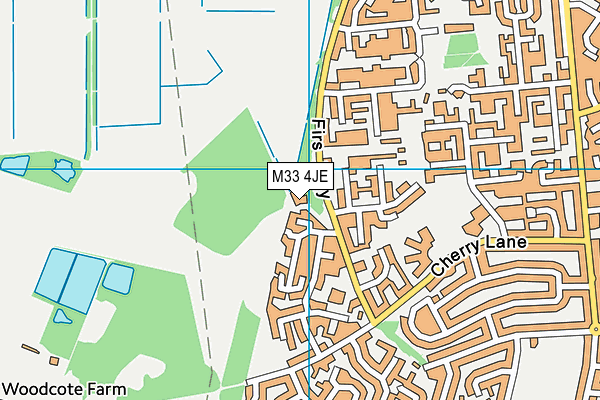 M33 4JE map - OS VectorMap District (Ordnance Survey)