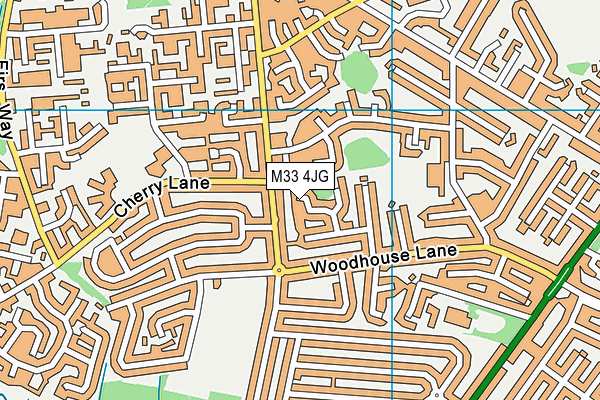 M33 4JG map - OS VectorMap District (Ordnance Survey)