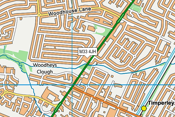 M33 4JH map - OS VectorMap District (Ordnance Survey)