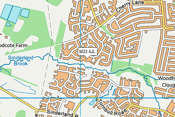 M33 4JL map - OS VectorMap District (Ordnance Survey)