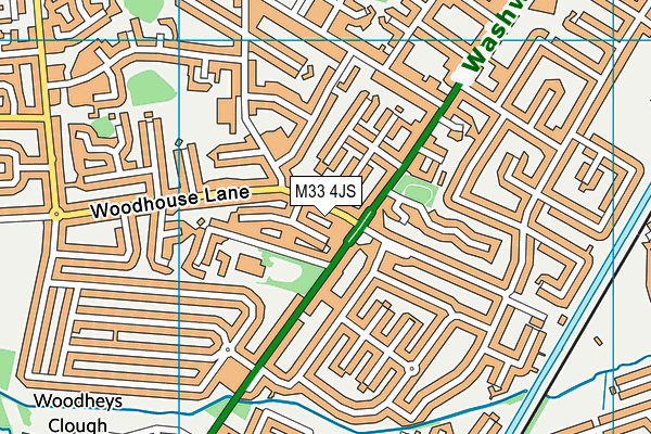 M33 4JS map - OS VectorMap District (Ordnance Survey)