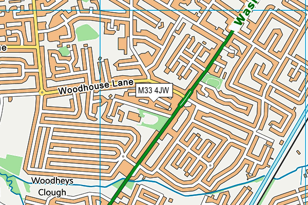 M33 4JW map - OS VectorMap District (Ordnance Survey)