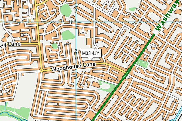 M33 4JY map - OS VectorMap District (Ordnance Survey)