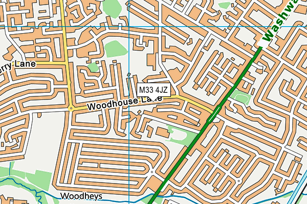 M33 4JZ map - OS VectorMap District (Ordnance Survey)