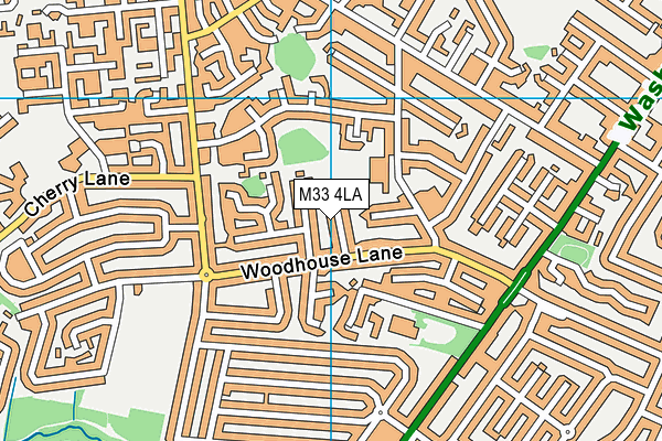 M33 4LA map - OS VectorMap District (Ordnance Survey)