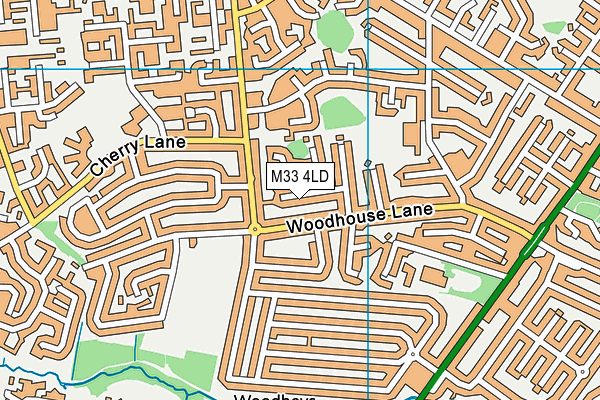 M33 4LD map - OS VectorMap District (Ordnance Survey)