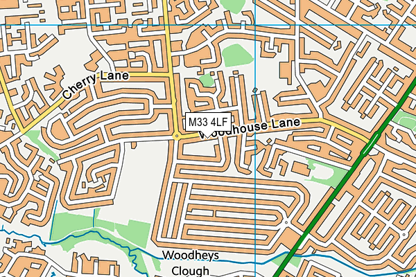 M33 4LF map - OS VectorMap District (Ordnance Survey)