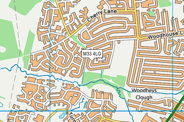 M33 4LG map - OS VectorMap District (Ordnance Survey)