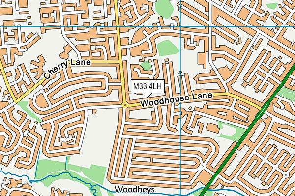 M33 4LH map - OS VectorMap District (Ordnance Survey)