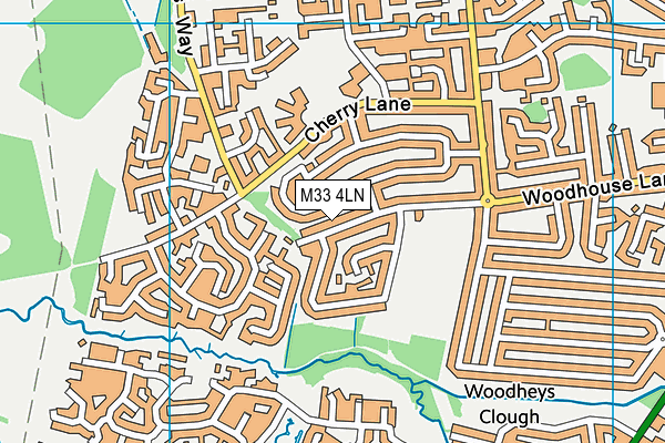 M33 4LN map - OS VectorMap District (Ordnance Survey)