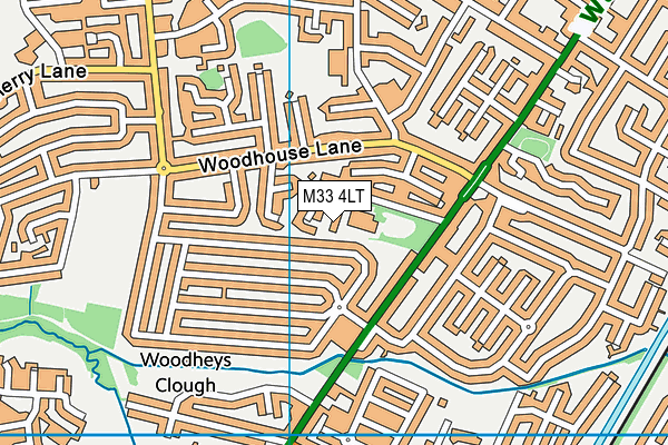 M33 4LT map - OS VectorMap District (Ordnance Survey)