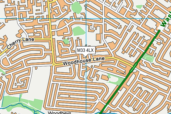 M33 4LX map - OS VectorMap District (Ordnance Survey)