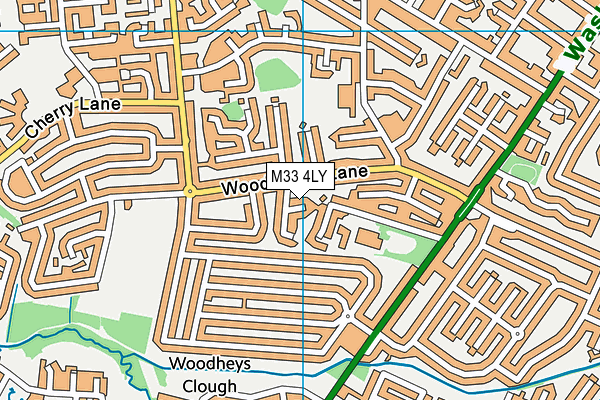 M33 4LY map - OS VectorMap District (Ordnance Survey)