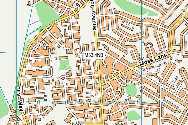 M33 4NB map - OS VectorMap District (Ordnance Survey)