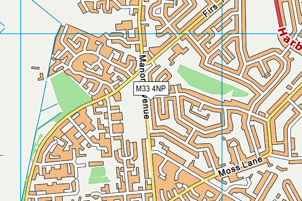 M33 4NP map - OS VectorMap District (Ordnance Survey)