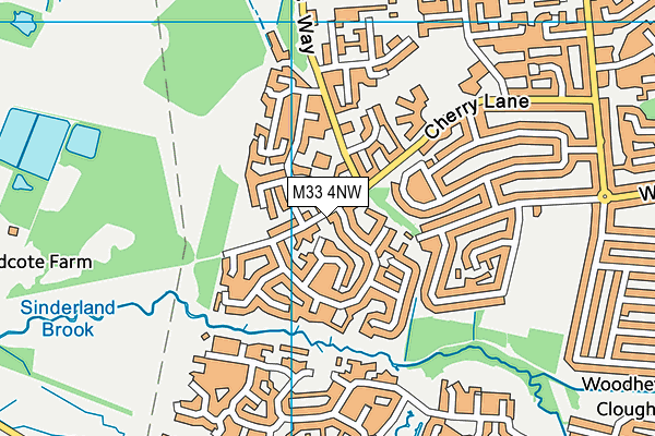 M33 4NW map - OS VectorMap District (Ordnance Survey)