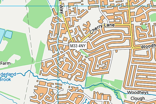 M33 4NY map - OS VectorMap District (Ordnance Survey)