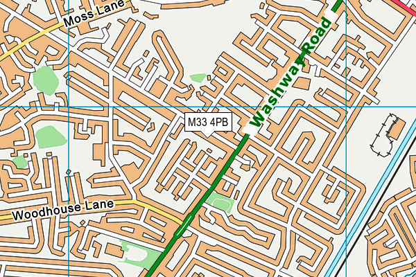 M33 4PB map - OS VectorMap District (Ordnance Survey)