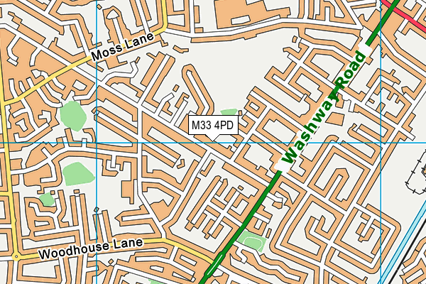 M33 4PD map - OS VectorMap District (Ordnance Survey)