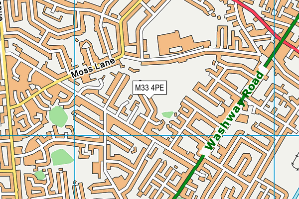 M33 4PE map - OS VectorMap District (Ordnance Survey)