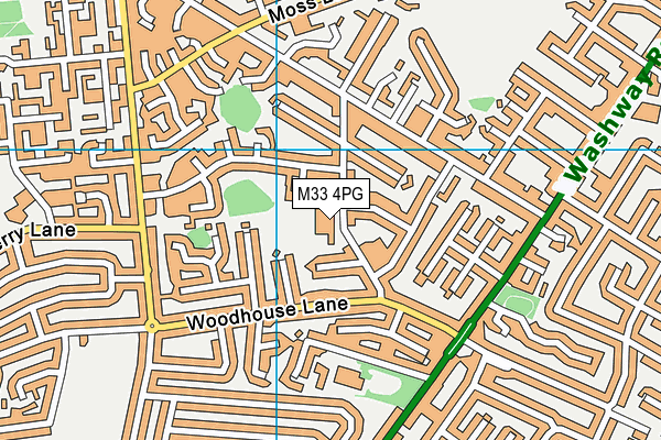 Woodheys Primary School map (M33 4PG) - OS VectorMap District (Ordnance Survey)