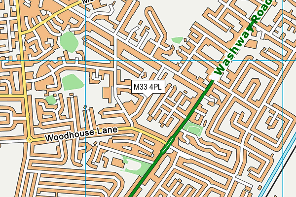 M33 4PL map - OS VectorMap District (Ordnance Survey)