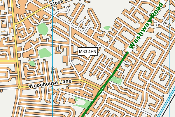 M33 4PN map - OS VectorMap District (Ordnance Survey)