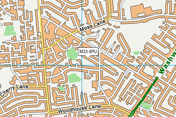 M33 4PU map - OS VectorMap District (Ordnance Survey)